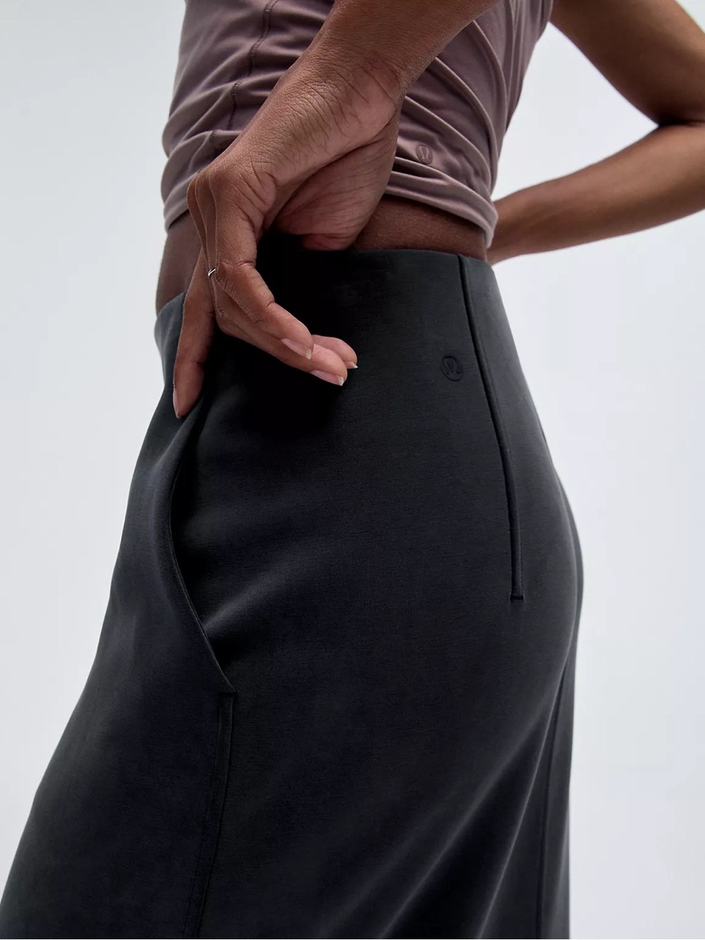 lululemon athletica Charcoal Black Midi Pencil Skirt - Picture 4 of 13